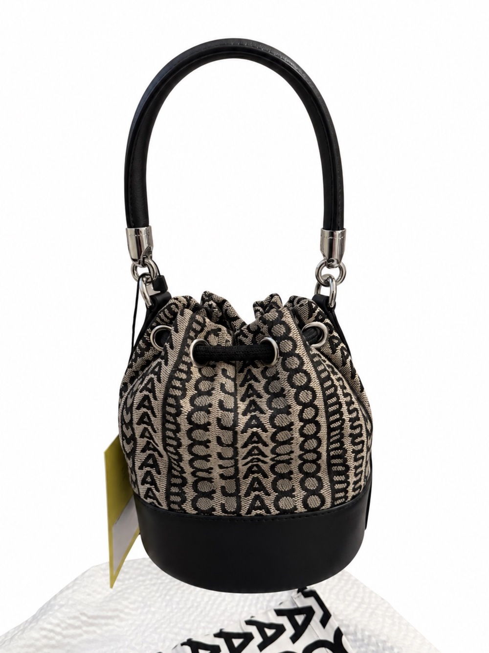 Mini Bucket Crossbody Bag in Black  and Brown - Picture 9 of 14